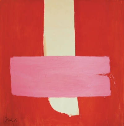 Jack Bush, Pink on Red (1961)