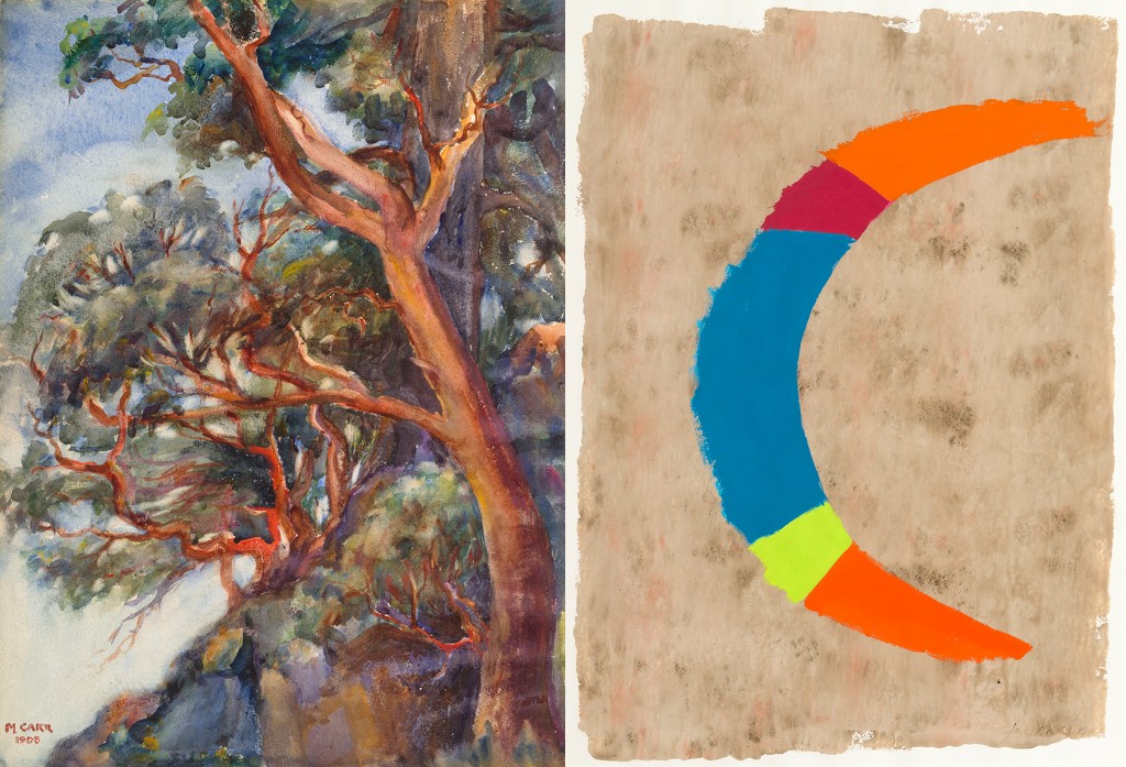 Emily Carr, Arbutus Trees (1908); Jack Bush, Quarter Moon (1975)